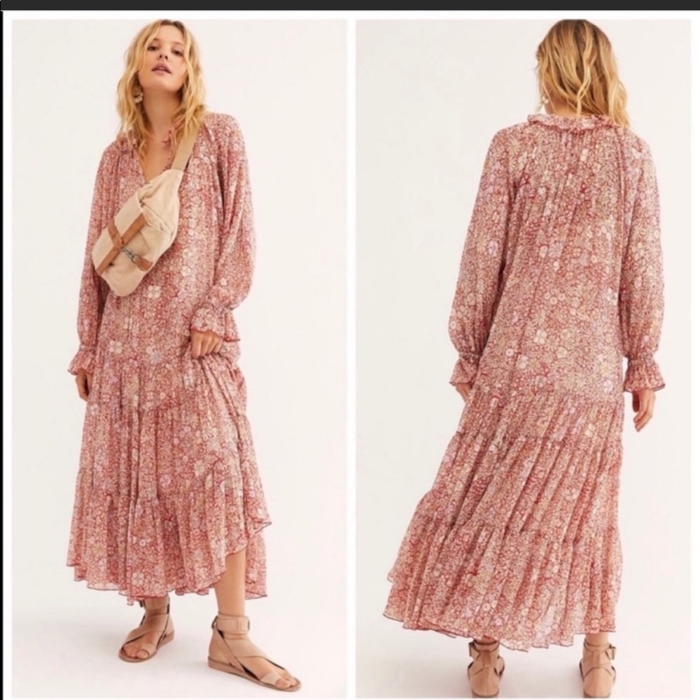 Free People Mauve Pink Floral Maxi Dress